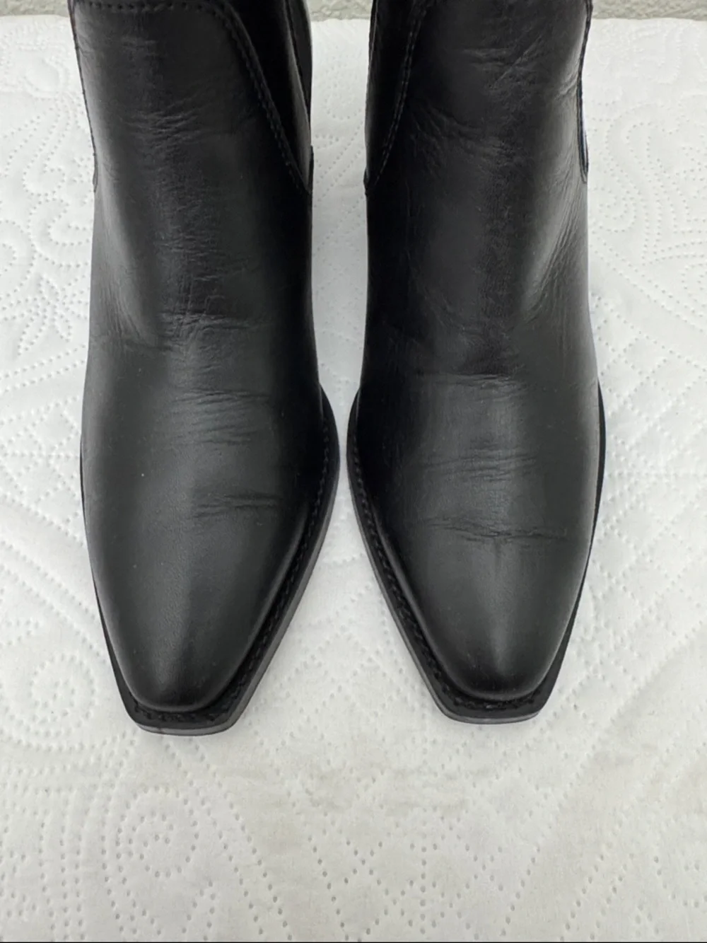 Everlane The Western Ankle Boot Black Leather Chelsea Booties Size 7